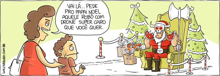 natal  papai noel shopping mau criança pedido brinquedo drone robô mãe capitalismo