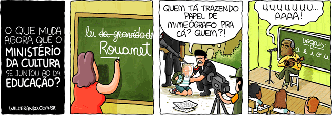 ministério da educação cultura minc governo mudança cinema escola aula professora Bope Capitão Nascimento Gilberto Gil ensino