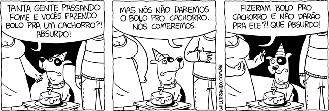 cão cachorro festa bolo aniversário mimimi críticas comida lição moral confuso